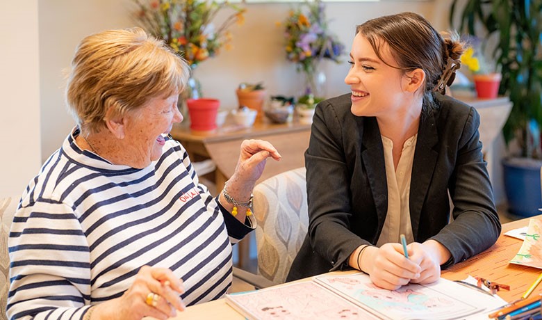 Dementia patient with caretaker